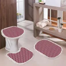 Tapetes Para Banheiro Antiderrapante Kit com 3 peças