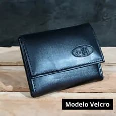 Carteira Masculina Velcro Sintética Compacta Cartões CNH Cédulas Moedas - Envio Imediato
