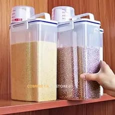 Kit 1 2 ou 3 Pote Hermético Para Armazenamento Com Bico e Copo Medidor 2L Mantimentos Lavanderia