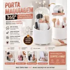 Porta Maquiagem 360° – Organização Elegante que Gira e Protege!