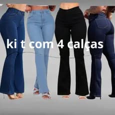 KT calça jeans flare feminina boca sino com lycra