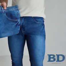 Calça Jeans Masculina Slim Lycra Elastano Tradicional Casual