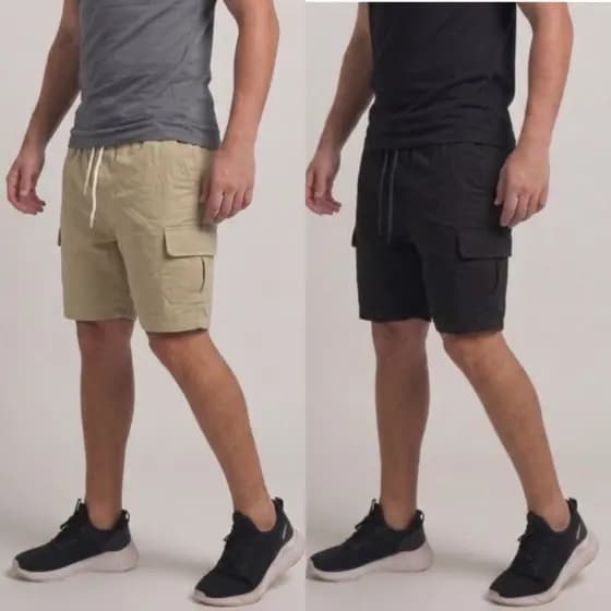 Short Cargo Masculino em sarja com ajuste na cintura
