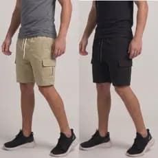 Short Cargo Masculino em sarja com ajuste na cintura