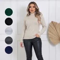Blusa sueter Feminina Cacharrel Gola Alta Trico tamanho único veste do 36 ao 42