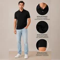 Camisa Masculino Gola Polo Premium Algodão Casual Básica