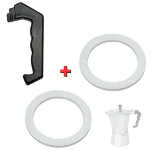 Kit Cabo + 2 Und Anel Cafeteira Italiana 9-12 Cafés Xícaras
