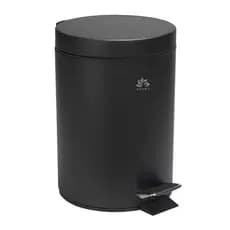 Lixeira Inox 5 litros Preta Banheiro ou Escritório Luxo Com Pedal Cesto Balde Interno Removível 5l