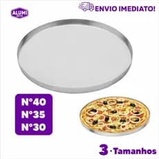 Forma de Pizza em Alumínio Nº 30 35 40 | Redonda Reforçada Para Forno