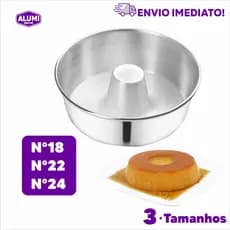 Forma de de Pudim Bolo de padaria - Assadeira com Cone de Alumínio N°18 - 22 - 24