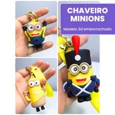 Chaveiro Minions | Chaveiro 3d Emborrachado | Chaveiro fofo minions | Chaveiro fofo personagens