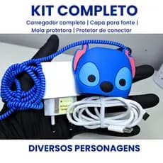Protetor de carregador Protetor Carregador personagens Kit protetor de carregador 3 peças