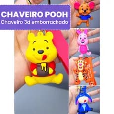 Chaveiro Pooh Chaveiro personagens emborrachado Chaveiro Fofo Chaveiro 3d chaveiro ursinho pooh