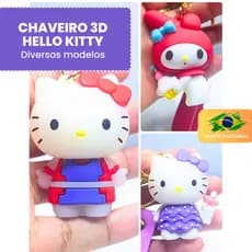 Chaveiro Hello Kitty | Chaveiro 3d Emborrachado | Chaveiro fofo | Chaveiro personagens