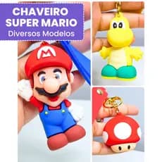 Chaveiro Super Mario | Chaveiro 3d Emborrachado | Chaveiro fofo Mario | Chaveiro personagens