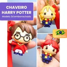 Chaveiro Harry Potter | Chaveiro 3d Emborrachado | Chaveiro fofo Harry potter | Chaveiro personagens