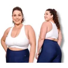 Top / Sutiã PLUS SIZE Com Bojo Removível Modelo Nadador