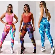 Legging Estampada em suplex cintura alta.