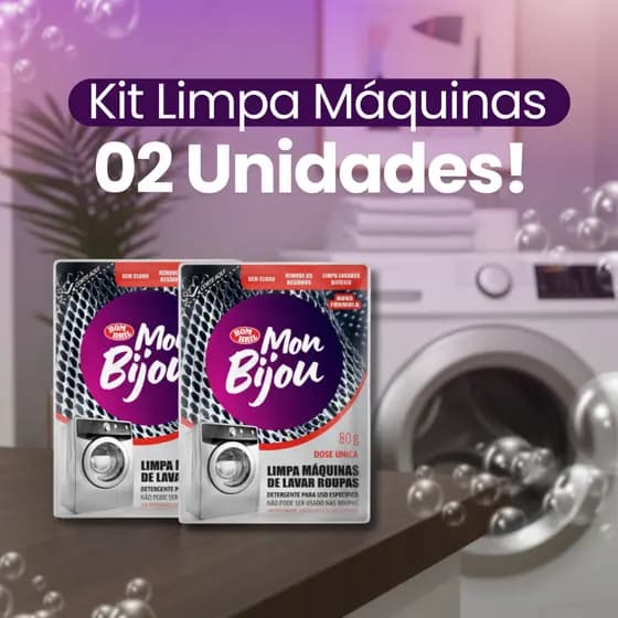 Kit 02 Limpa Máquina de Lavar Roupas em Pó 80g Mon Bijou