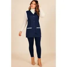 Jaleco Avental Colete Uniforme Oxford Macio Com Bordado Lese Feminino