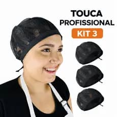 Kit Com 3 Touca Telinha e Malha Lavável Cozinha Restaurante Padaria
