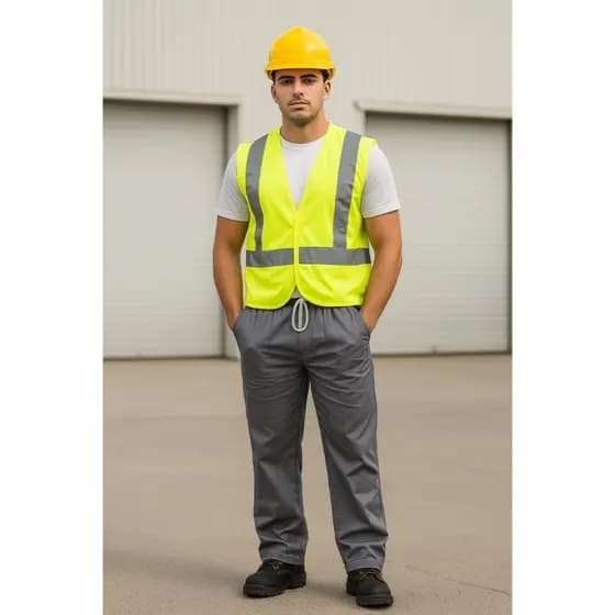 Calça Cinza Uniforme Eletricista Construção Profissional Mecânico