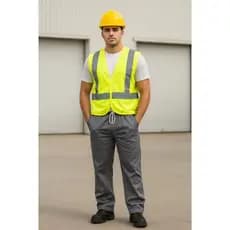 Calça Cinza Uniforme Eletricista Construção Profissional Mecânico