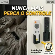 Suporte Controle Remoto Parede Sem Furar | Organizador Adesivo | Não Perde Mais | Fácil Instalação