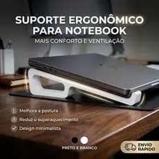 Suporte para Notebook Ergonômico Base Elevada Ventilada Conforto Universal Até 17 Polegadas