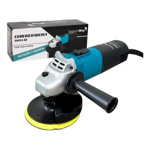 Esmerilhadeira angular lixadeira com lixa e disco 11000rpm importway 220v