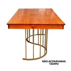 2 Pés de Mesa Estilo Industrial Moderna - Modelo T Ferro