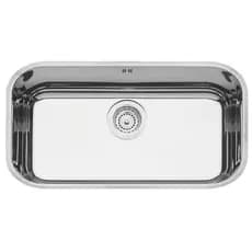 CUBA RETANGULAR TRAMONTINA EM ACO INOX ALTO BRILHO 56X34CM 56 BL COM VALVULA COM ESCAPE