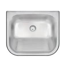 TANQUE DE PAREDE EM ACO INOX ACETINADO 50X40CM COM VALVULA