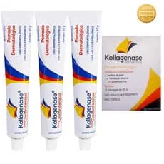 3 Pomadas Kollagenase Colagenase Cicatriz, Feridas e Queimaduras - Bisnaga 30g