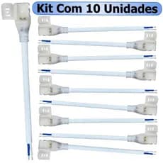 10 Rabicho Ligação Para Fita Led Direta Na Energia Plug Mangueira Fita Led 120L 8x10mm 110vX240v