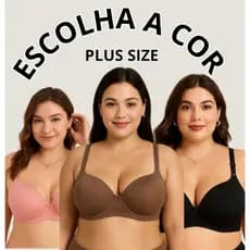 Kit 2 Sutiãs Plus Size Cores Neutars Bojo Soutien Reforçado Sutian Grande  Alças Largas Moda Intima