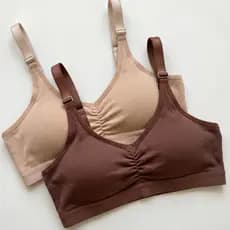 Kit  2 Sutiã Reforçados Bojo Removível Alças Largas Modelo Top Conforto Ropa Íntima Sutien Feminino