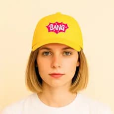 Boné Amarelo Unissex Feminino Masculino Liso Aba Curva Personalizado Bordado