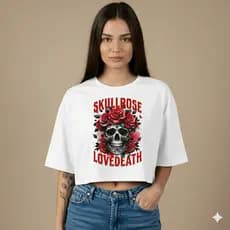 Cropedd Oversize Blusinha de Algodão T-shirt Academia e Passeio
