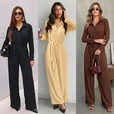 Macacão Feminino Longo de frio Manga Longa Elegante Quentinho Confortável