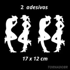 Adesivo Decorativo Cowboy e Cow Girl Carro Caminhonete Caminhao 17x12cm