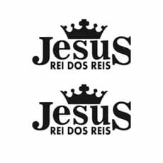 2 Adesivos JESUS REI DOS REIS Decorativo Carro Moto Caminhao 16x8cm