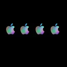 kit 4 Maça Mordida Apple Holografica Medida Original Carro Moto Decorativo