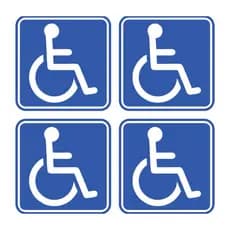 4 Adesivos Aviso Cadeirante 10 x 10 cm Carro Van Onibus