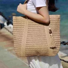 Bolsa Feminina de Palha Para Praia Piscina Clube Cruzeiro Passeio Verão Estilosa Elegante Qualidade  Grande Capacidade