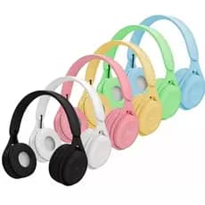 FONE OUVIDO BLUETOOTH SEM FIO AJUSTE TAMANHO ENTRADA P2 CARTÃO MEMÓRIA RÁDIO FM COLORIDO