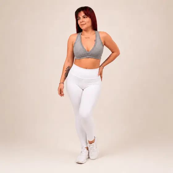 Top Fitness Feminino Canelado Sem Bojo Decote V Academia Musculação Yoga Treino Confortável Casual Alta Sustentação