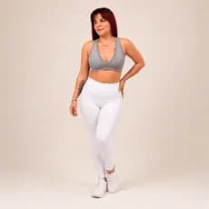 Top Fitness Feminino Canelado Sem Bojo Decote V Academia Musculação Yoga Treino Confortável Casual Alta Sustentação