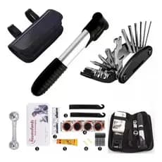 Kit 7 Ferramentas para Bike - Chaves Bomba Remendo Reparo Bicicleta