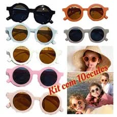 Kit10Óculos de Sol Redondo Infantil UV400 KIDS Menina Menino，promoção seguro